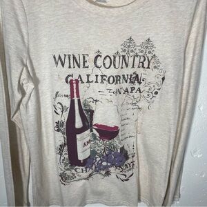 Wine Country Graphic Long Sleeve Shirt